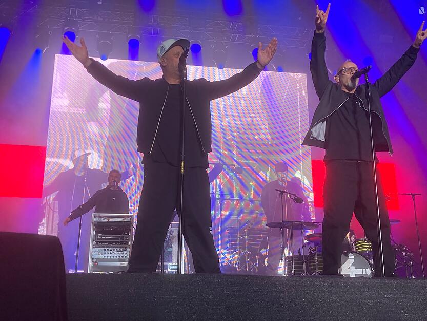 Mit ihren Hip-Hop-Hits treten die Fantastischen Vier auf dem Ludwigsburger Schlossplatz auf. Mit ihren Hip-Hop-Hits treten die Fantastischen Vier auf dem Ludwigsburger Schlossplatz auf.