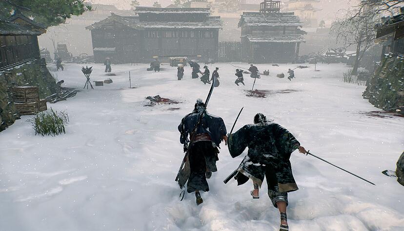 In Schnee und K&auml;lte nicht gerade angenehm: Mit dem Schwert geht es bei &laquo;Rise of the Ronin&raquo; in den Kampf.