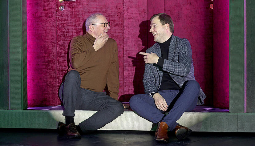 Sind sich ziemlich einig, wie sie &bdquo;Don Giovanni&ldquo; auf die B&uuml;hne bringen wollen: WKO-Chefdirigent Risto Joost (rechts), Intendant und Regisseur Axel Vornam.