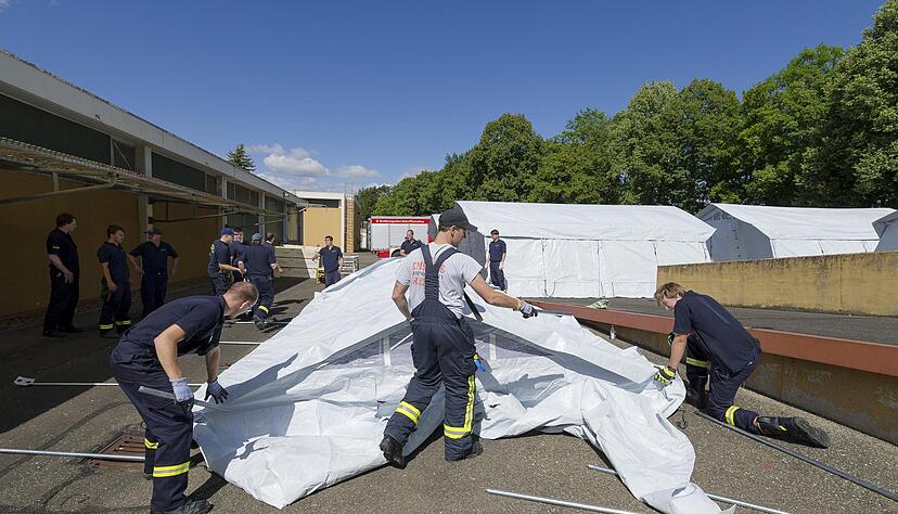 Notunterkunft für Flüchtlinge in Neuenstadt