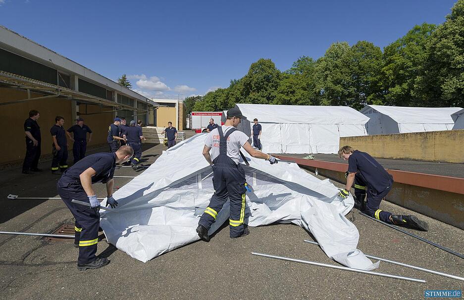Notunterkunft für Flüchtlinge in Neuenstadt