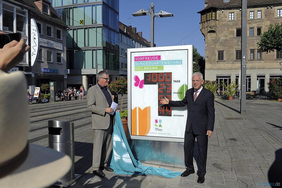 Enth&uuml;llung der Buga-Countdown-Uhr | 20.07.