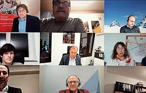 Viele Gesichter und viele Positionen: Erstmals kam der Arbeitskreis virtuell zusammen: Doch die Standpunkte sind weiterhin oft diametral entgegengesetzt.
Foto: Nick Viele Gesichter und viele Positionen: Erstmals kam der Arbeitskreis virtuell zusammen: Doch die Standpunkte sind weiterhin oft diametral entgegengesetzt.
Foto: Nick