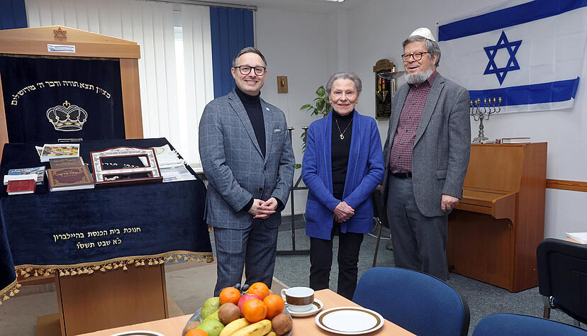 Michael Rubinstein, Avital Toren und Günter Spengler (von links) wollen die jüdische Gemeinde Heilbronn nach der "Schockstarre" beleben.