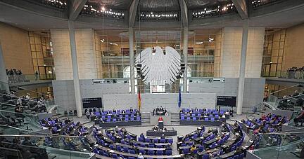 Der Plenarsaal des Bundestags in Berlin.