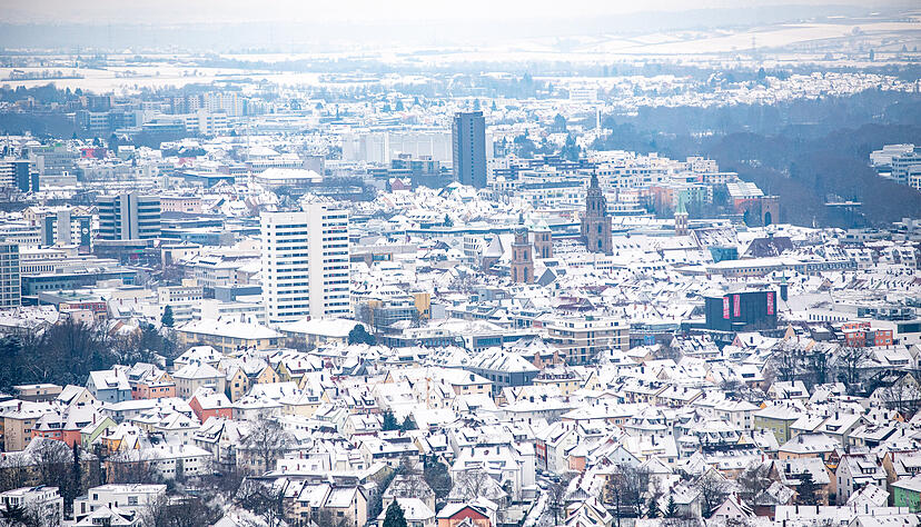 Die Einteilung in Bodenrichtwertszonen in Heilbronn (hier der winterliche Blick vom Wartberg) hat zu erheblicher Kritik gef&uuml;hrt.