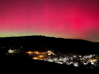 In Oberried-Hofsgrund in Baden-W&uuml;rttemberg waren die Polarlichter gut zu beobachten.