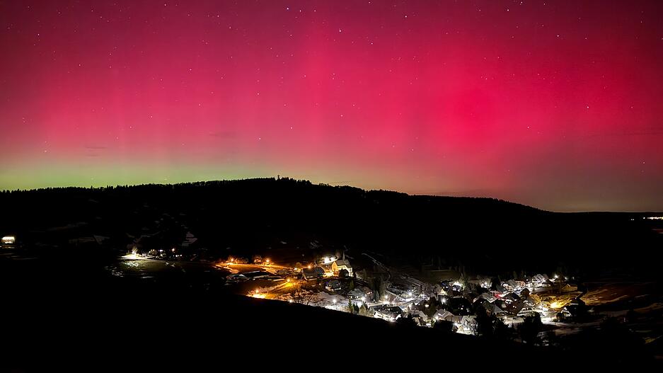 In Oberried-Hofsgrund in Baden-W&uuml;rttemberg waren die Polarlichter gut zu beobachten.