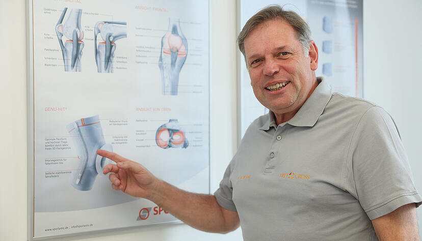 Bei Sportverletzungen ein gesch&auml;tzter Experte und seit dem Aufstiegsjahr erste Anlaufstelle f&uuml;r alle Neckarsulmer Handballerinnen: Dr. Boris Brand in seiner MediCross-Praxis.