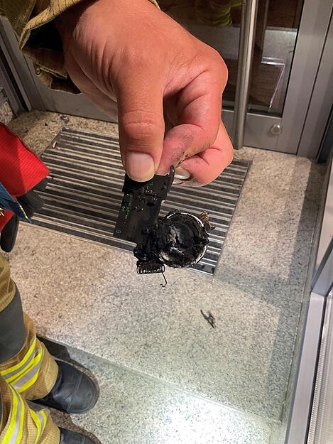 Eine Funkklingel fing Feuer und l&ouml;ste einen Alarm aus.