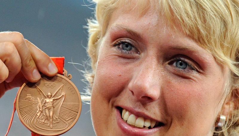 Christina Obergföll war bei den Peking-Spielen Dritte im Speerwerfen. Foto: Gero Breloer Christina Obergföll war bei den Peking-Spielen Dritte im Speerwerfen. Foto: Gero Breloer