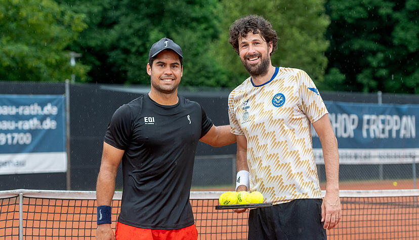 Haben sich &uuml;ber eine Doppelgruppe kennengelernt und sind zumindest f&uuml;r eine Woche eine Zweckgemeinschaft: Marcelo Zormann (links) und Robin Haase.