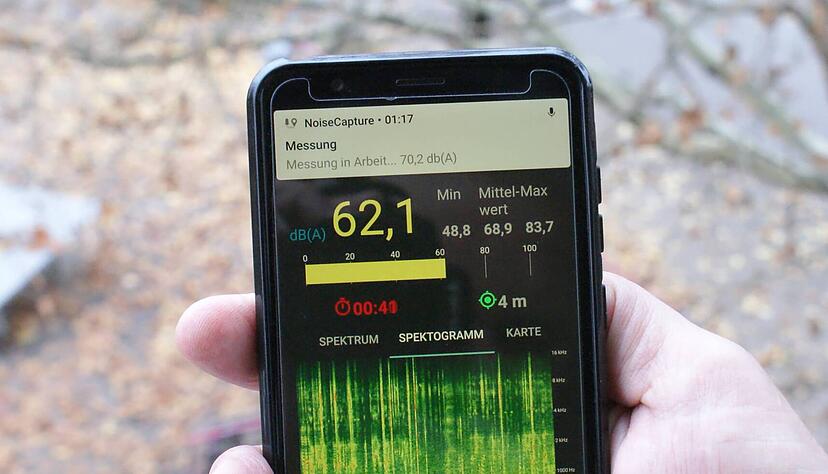 Mit einer speziellen Dezibel -App hat der B&uuml;rger L&auml;rmspitzen aufgenommen.