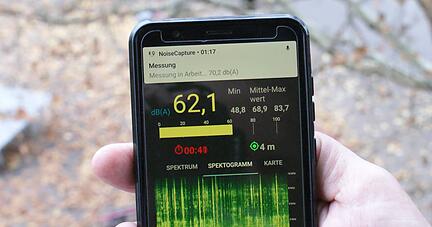 Mit einer speziellen Dezibel -App hat der B&uuml;rger L&auml;rmspitzen aufgenommen.
