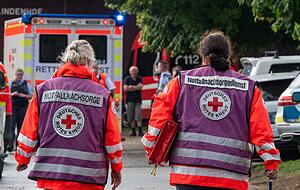 An der Unglückstelle in Unterensingen war der Rettungsdienst am Samstag mit einem Großaufgebot im Einsatz. An der Unglückstelle in Unterensingen war der Rettungsdienst am Samstag mit einem Großaufgebot im Einsatz.