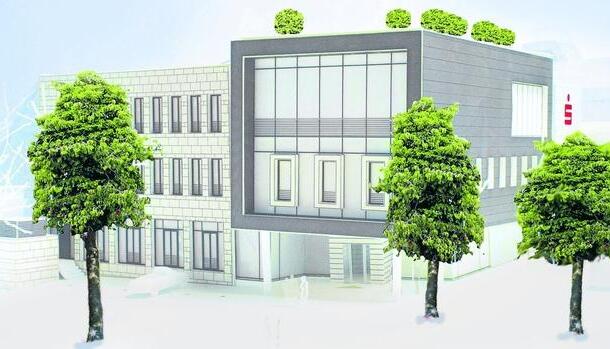 So soll es aussehen, das neue Sparkassen-Geb&auml;ude in &Ouml;hringen.