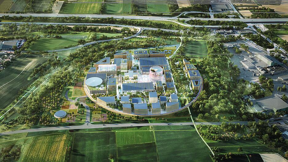 Das Architekturbüro MVRDV aus Rotterdam hat sich den Auftrag für den KI-Park in Heilbronn geholt. Das sind die Entwürfe, wie das Gelände einmal aussehen soll.