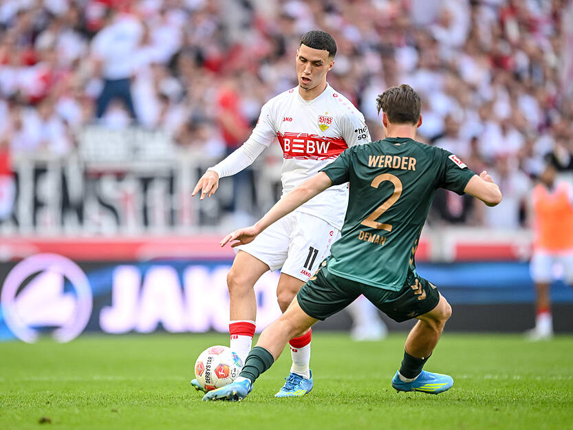 Bilal El Khannouss: Hat seine Momente, ohne aber entscheidend zu werden. Mit der Kopfballchance in Halbzeit eins hatte El Khannouss den Treffer vor der Nase, k&ouml;pfte aber zu mittig. Was f&uuml;r eine Vorlage aus dem Fu&szlig;gelenk zum 1:1 auf Demirovic. El Khannouss kann der Unterschiedsspieler sein. Das hat er auch an diesem Tag bewiesen. Note: 2