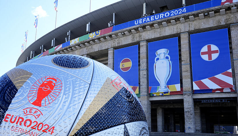 Das Olympiastadion in Berlin vor dem Endspiel der EM 2024 zwischen Spanien und England. Das Olympiastadion in Berlin vor dem Endspiel der EM 2024 zwischen Spanien und England.