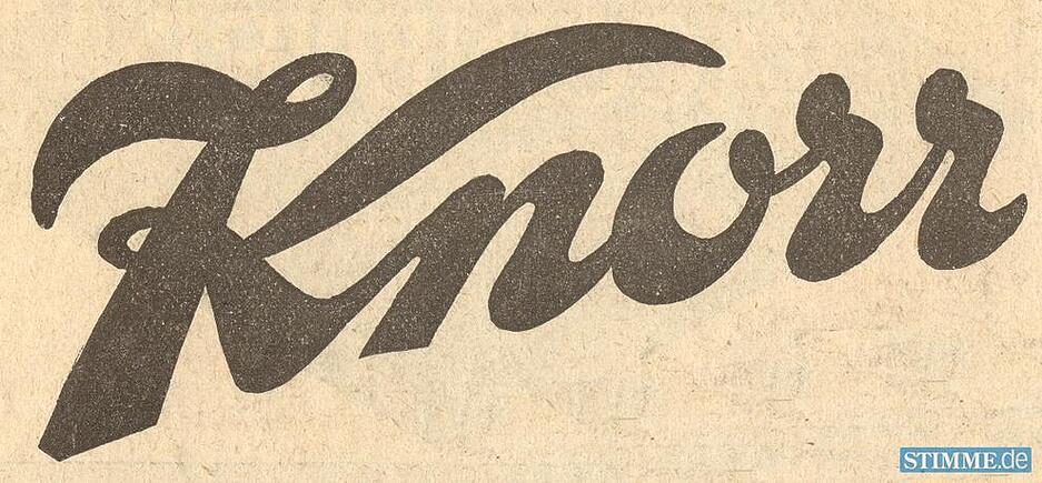 1922: Knorr-Schriftzug in einer Anzeige.