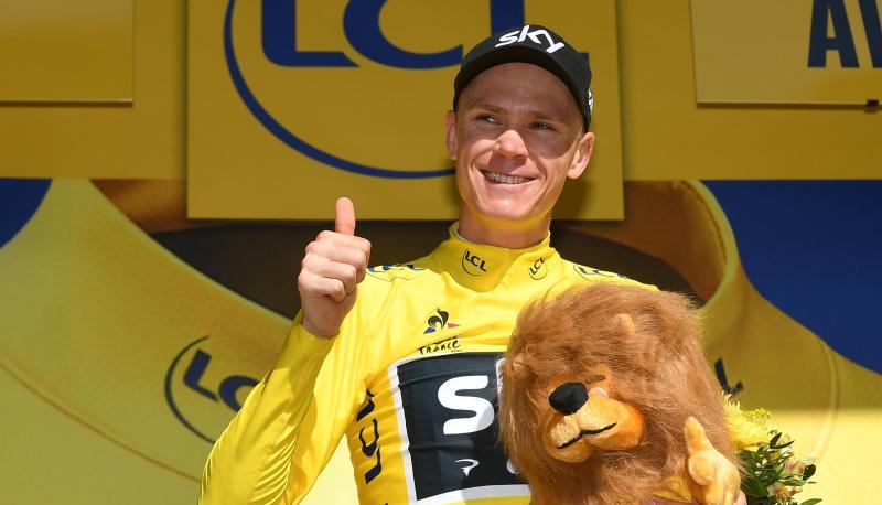 Tour-Favorit Chris Froome f&auml;hrt wieder in Gelb. Foto: David Stockman