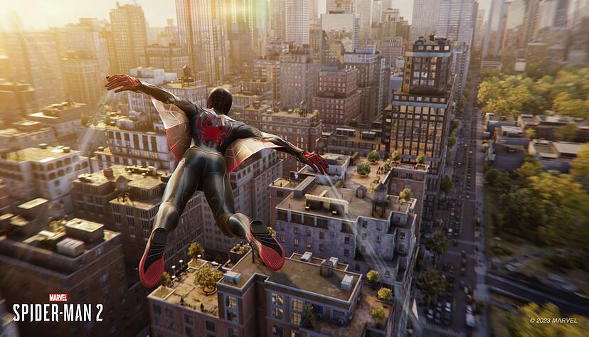 Ganz gleich, welche Einstellung man trifft: «Marvels Spider-Man 2» sieht auf der PS5 Pro besser aus und spielt sich flüssiger. Ganz gleich, welche Einstellung man trifft: «Marvels Spider-Man 2» sieht auf der PS5 Pro besser aus und spielt sich flüssiger.