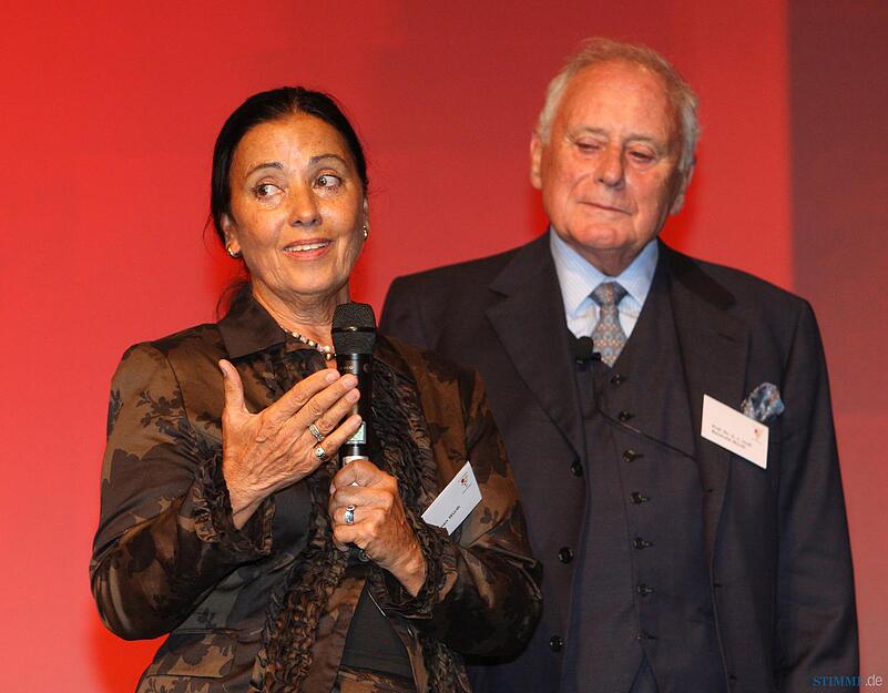 Die Frau an Reinhold Würths Seite: Carmen Würth beim Empfang zum 75. Geburtstag ihres Mannes im April 2010.