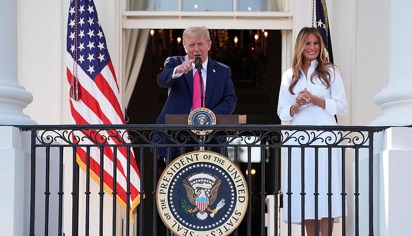 US-Pr&auml;sident Donald Trump und First Lady Melania Trump feiern den Unabh&auml;ngigkeitstag.
