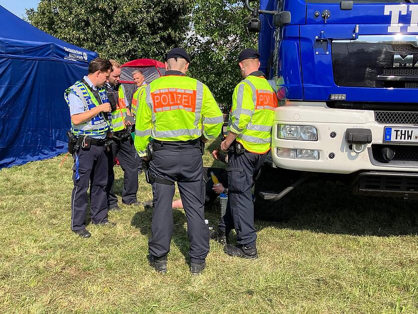 Knapp 40 Beamte der Polizei sind am Mittwoch im Einsatz.