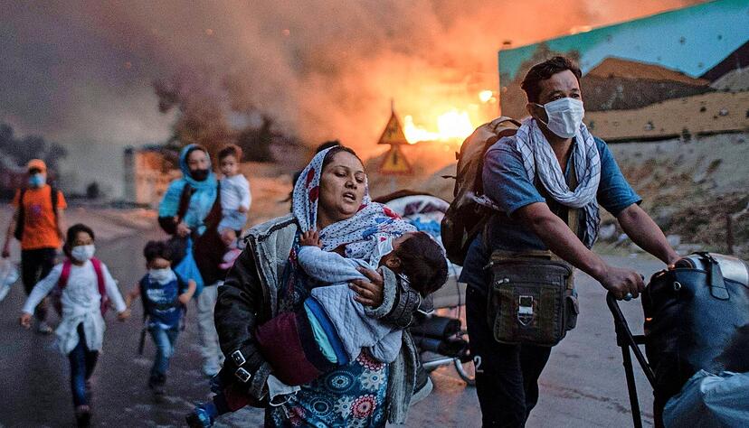 Vor einem Monat gab es im Flüchtlingscamp Moria auf der griechischen Insel Lesbos einen verheerenden Großbrand, der das Lager weitgehend zerstört hat.
Foto: dpa