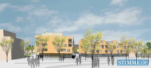 Der Entwurf des Stuttgarter Architekturb&uuml;ros Asir zeigt die S&uuml;dansicht des Stadtcarr&eacute;s.