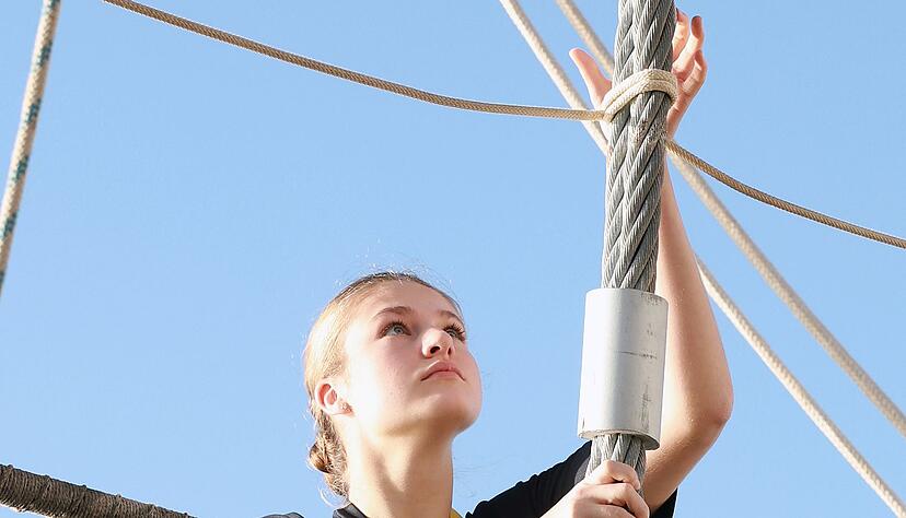 Leonor bewies bereits vor dem Ablegen in C&aacute;diz Mut und k&ouml;rperliche Fitness. (Foto Archiv)