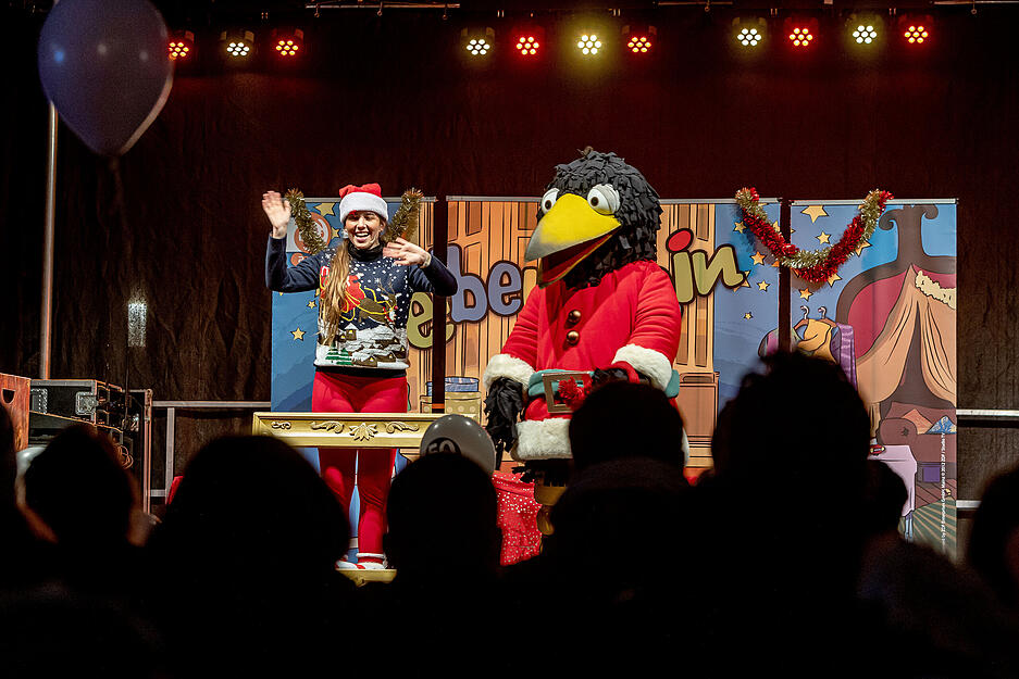 Auf der Bühne waren unter anderem Siebenstein und Rabe Rudi beim Heilbronner Lichtermeer zu sehen. Auf der Bühne waren unter anderem Siebenstein und Rabe Rudi beim Heilbronner Lichtermeer zu sehen.