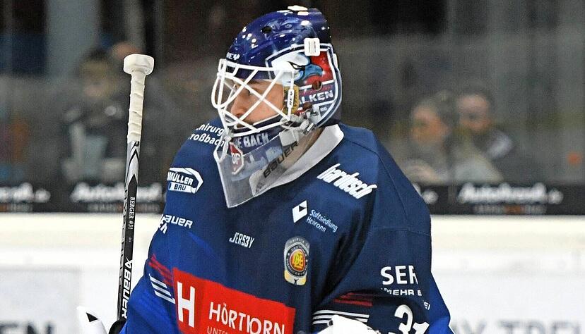 Patrick Berger war bisher der &uuml;berragende Mann der Serie: Der Falken-Keeper lieferte zwei Mal ganz stark ab.
Foto: Marc Thorwartl