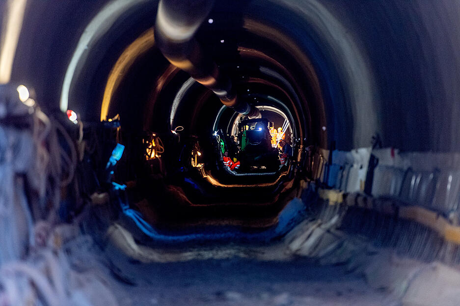 Bau des neuen Fluchtstollens am Schemmelsbergtunnel