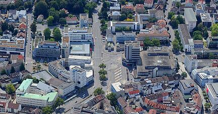 Blick aufs Heilbronner Wollhaus.