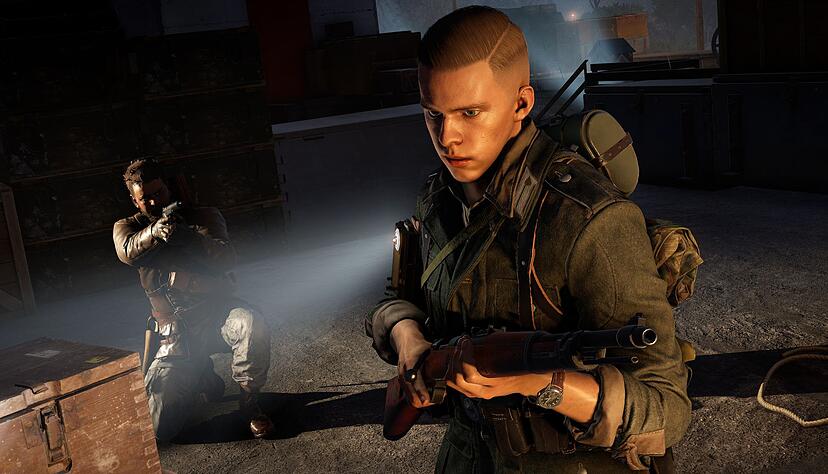 Kein Schritt weiter: Scharfsch&uuml;tze Harry Hawker stellt einen Gegner.