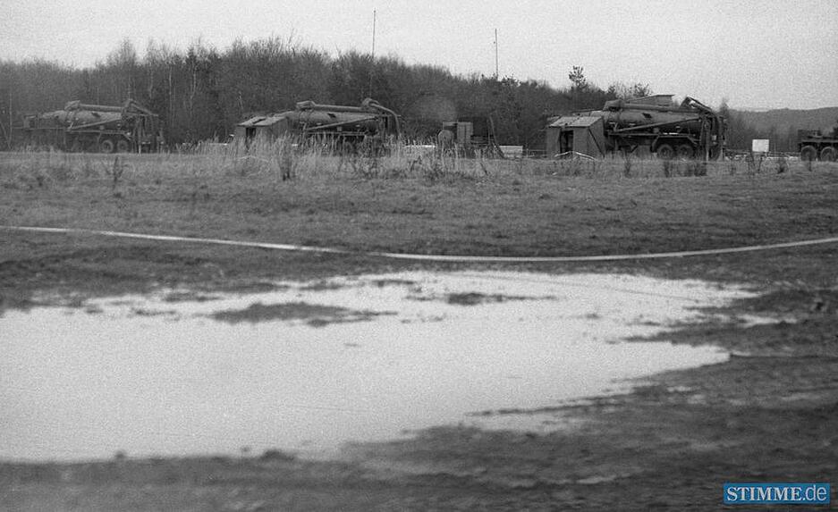 Atomrakete Pershing II auf der Waldheide. Undatierte Aufnahme.
