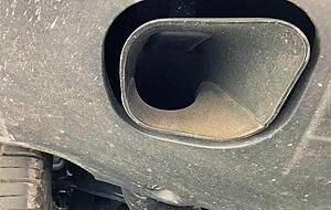 Der vermeintliche Auspuff des Hyundai Nexo. Hier kommt nur Wasser raus.