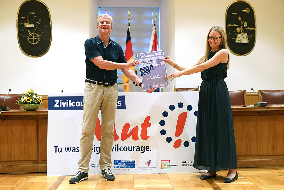 Den Zivilcourage-Gruppenpreis erhielt Mailin Kreft für die Heilbronner Südstadtkids und ihr Projekt „Stärke für mehr Bürger-Mut“. Ziel des Projektes war es, dass „Kids“ keine Täter werden.