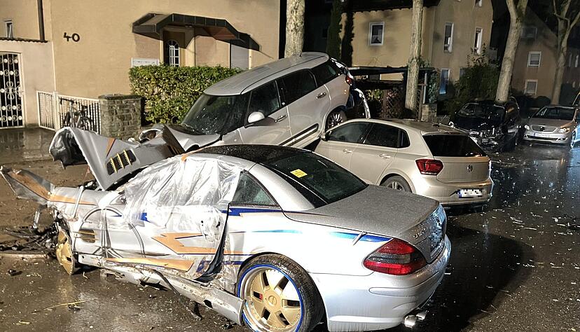 Der spektakuläre Unfall mit dem gestohlenen Mercedes-AMG hatte sich Ende Oktober in Heilbronn zugetragen.