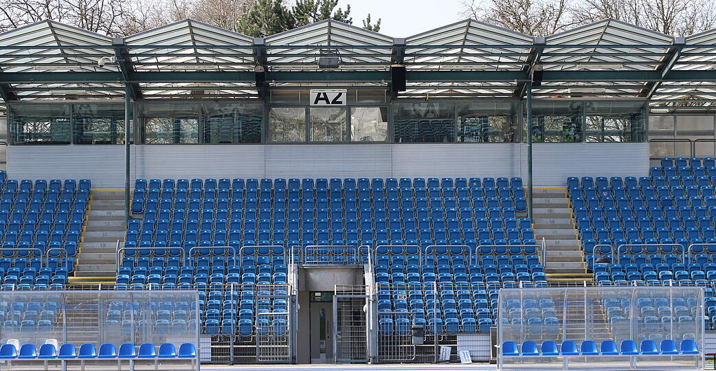 Hier rollen bald die Bagger. Das Frankenstadion Heilbronn muss bis Anfang August fertig umgebaut sein, wenn die Saison 2026/27 f&uuml;r den SGV Heilbronn-Freiberg beginnt.