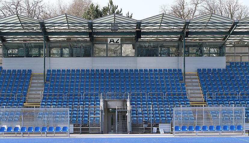 Hier rollen bald die Bagger. Das Frankenstadion Heilbronn muss bis Anfang August fertig umgebaut sein, wenn die Saison 2026/27 f&uuml;r den SGV Heilbronn-Freiberg beginnt.