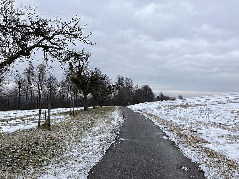 Winterwetter auf dem Stocksberg in Beilstein: Am Montagvormittag war hier trotz erneutem Wintereinbruch noch nichts los.