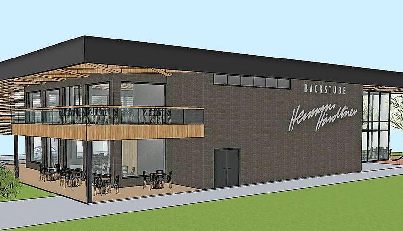 So wird es aussehen, wenn es voraussichtlich in etwas über einem Jahr fertiggestellt ist: Das Café der Neckarsulmer Bäckerei-Dynastie Härdtner misst 400 Quadratmeter Grundfläche und soll rund 100 Sitzplätze bieten.
Visualisierung: Härdtner So wird es aussehen, wenn es voraussichtlich in etwas über einem Jahr fertiggestellt ist: Das Café der Neckarsulmer Bäckerei-Dynastie Härdtner misst 400 Quadratmeter Grundfläche und soll rund 100 Sitzplätze bieten.
Visualisierung: Härdtner