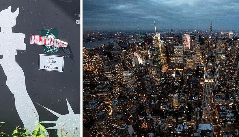 Ein Sticker mit dem Spruch "Stirbt die Laube, stirbt Heilbronn" hat es nach New York City geschafft. Ein Sticker mit dem Spruch "Stirbt die Laube, stirbt Heilbronn" hat es nach New York City geschafft.