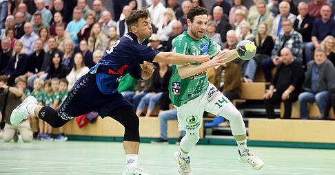 Die Fleiner um Martin Bieger (rechts) haben auch das zweite Derby innerhalb von einer Woche gewonnen, taten sich gegen Bönnigheim mit Jaron May aber enorm schwer.
