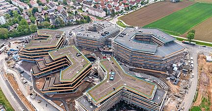 Am neuen Sitz von Lidl Deutschland bei Bad Wimpfen laufen die letzten Arbeiten.
Foto: Lidl