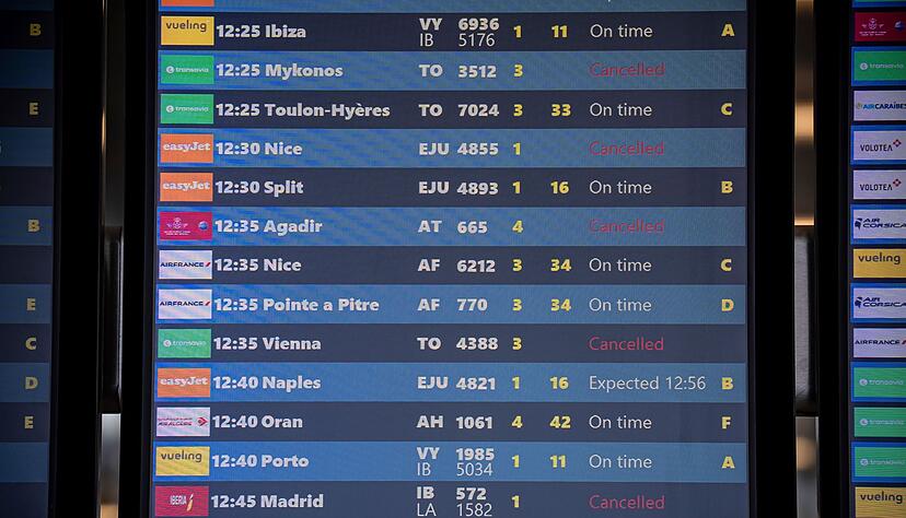 Tausende Flüge mussten wegen des Fluglotsenstreiks in Frankreich gestrichen werden. Tausende Flüge mussten wegen des Fluglotsenstreiks in Frankreich gestrichen werden.