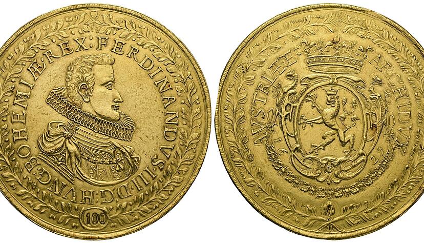 346 Gramm Gold: Eine Münze, die 1629 als Geschenk für einen hohen Würdenträger geprägt wurde. 346 Gramm Gold: Eine Münze, die 1629 als Geschenk für einen hohen Würdenträger geprägt wurde.